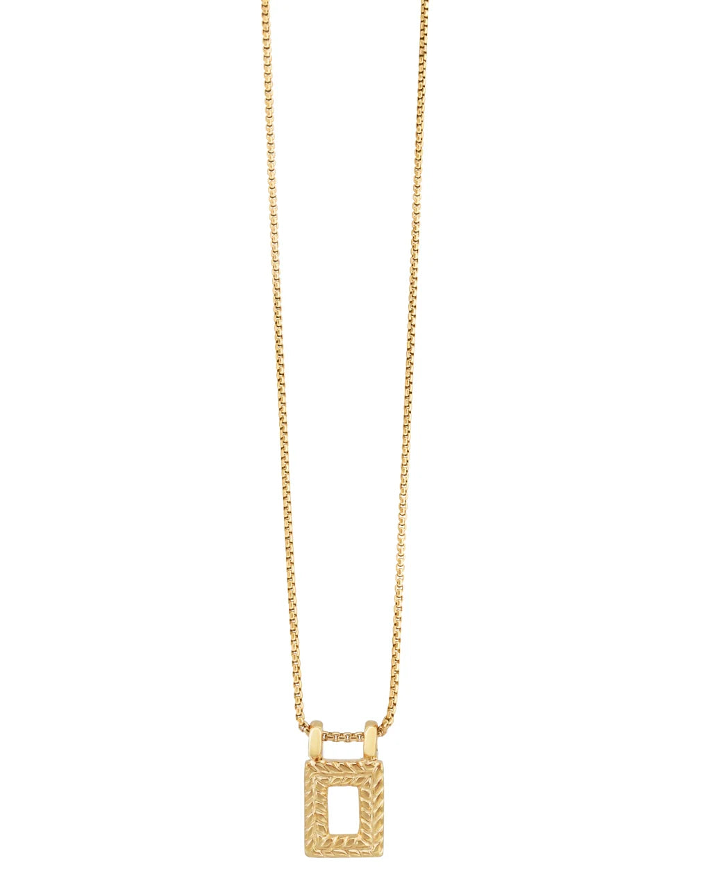Collar en cadena de eslabones con colgante con marco de laurel en baño de oro de 22K - Joyería y bisutería fina