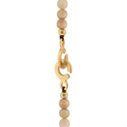 Collar de 54cm con piedras de 6mm, 2 rombos dorados, donas doradas - Joyería y bisutería fina