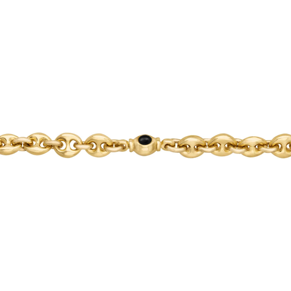 Collar choker con eslabones en baño de oro 22K y piedras facetadas de 5mm - Joyería y bisutería fina