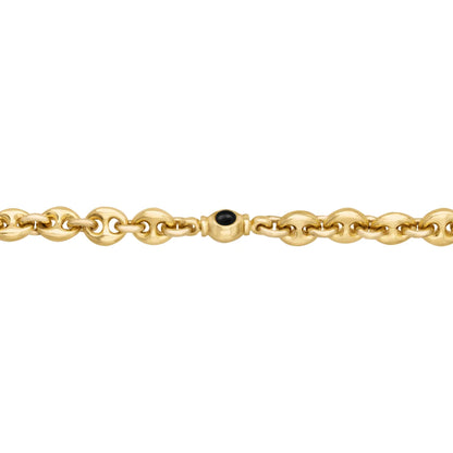 Collar choker con eslabones en baño de oro 22K y piedras facetadas de 5mm - Joyería y bisutería fina