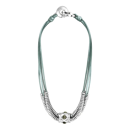 Collar Baño de Oro 22K o rodio, piedra central geométrica, Piedras pirita facetadas - Joyería y bisutería fina