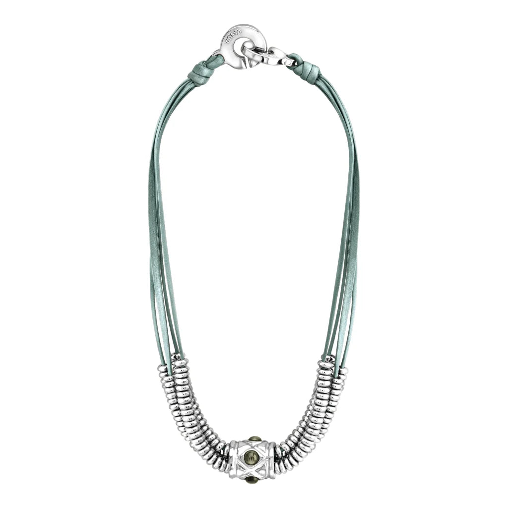 Collar Baño de Oro 22K o rodio, piedra central geométrica, Piedras pirita facetadas - Joyería y bisutería fina