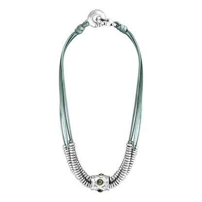 Collar Baño de Oro 22K o rodio, piedra central geométrica, Piedras pirita facetadas - Joyería y bisutería fina