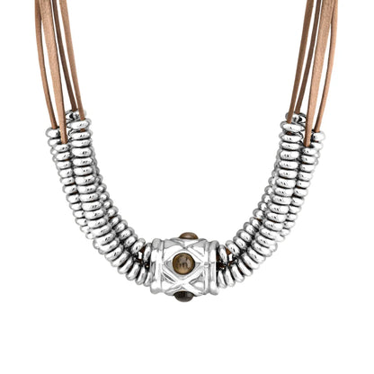 Collar Baño de Oro 22K o rodio, piedra central geométrica, Piedras pirita facetadas - Joyería y bisutería fina
