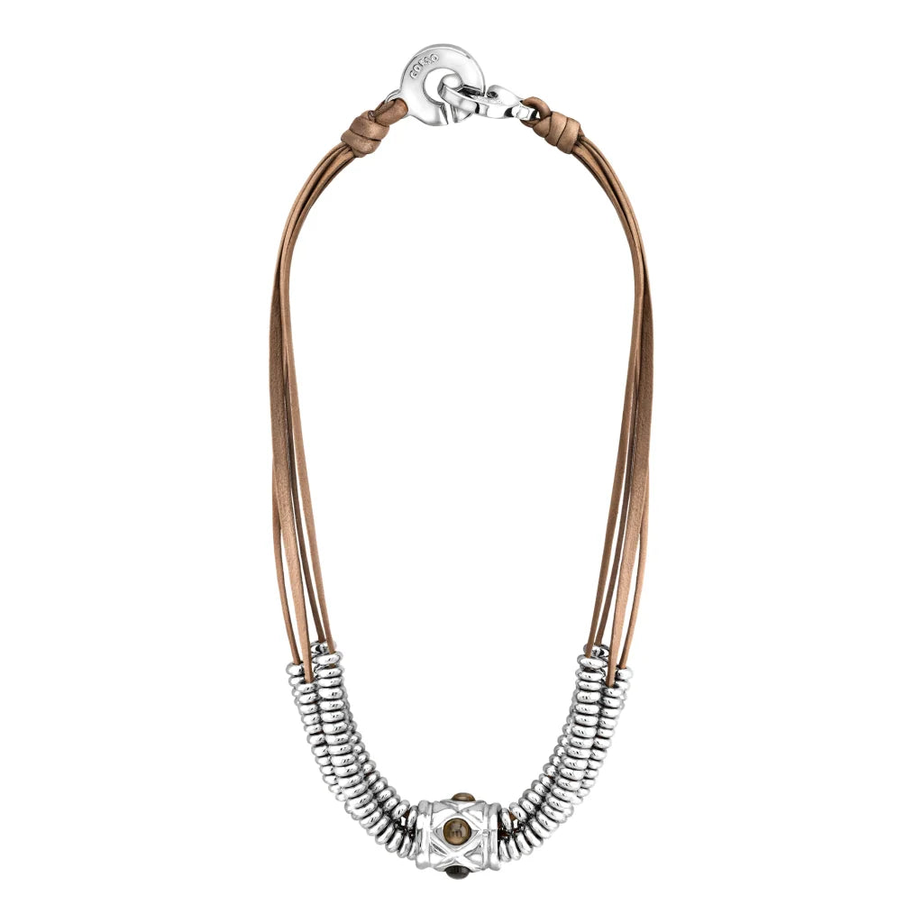 Collar Baño de Oro 22K o rodio, piedra central geométrica, Piedras pirita facetadas - Joyería y bisutería fina