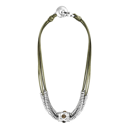 Collar Baño de Oro 22K o rodio, piedra central geométrica, Piedras pirita facetadas - Joyería y bisutería fina