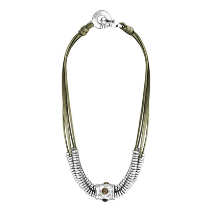 Collar Baño de Oro 22K o rodio, piedra central geométrica, Piedras pirita facetadas - Joyería y bisutería fina