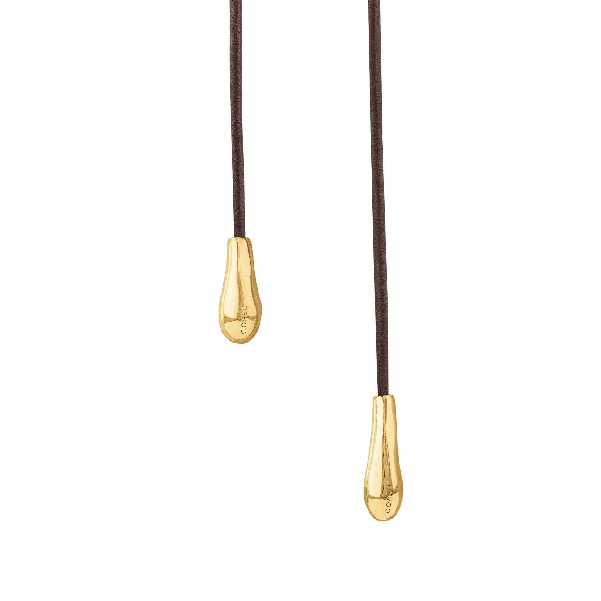 Corbatín con gotas bañadas en Oro 22K, Piel de borrego natural - Joyería y bisutería fina