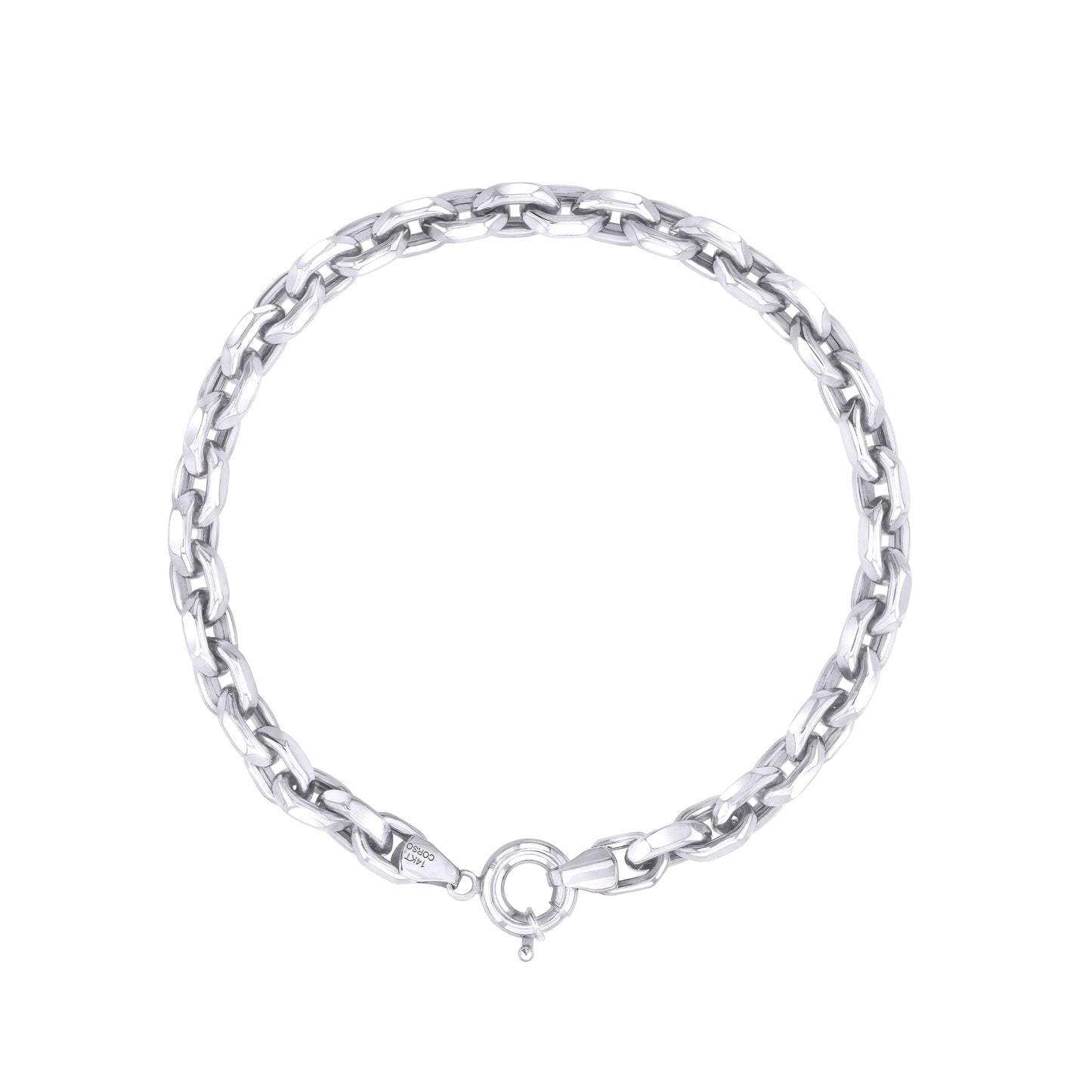 White Gold Link Bracelet 14k