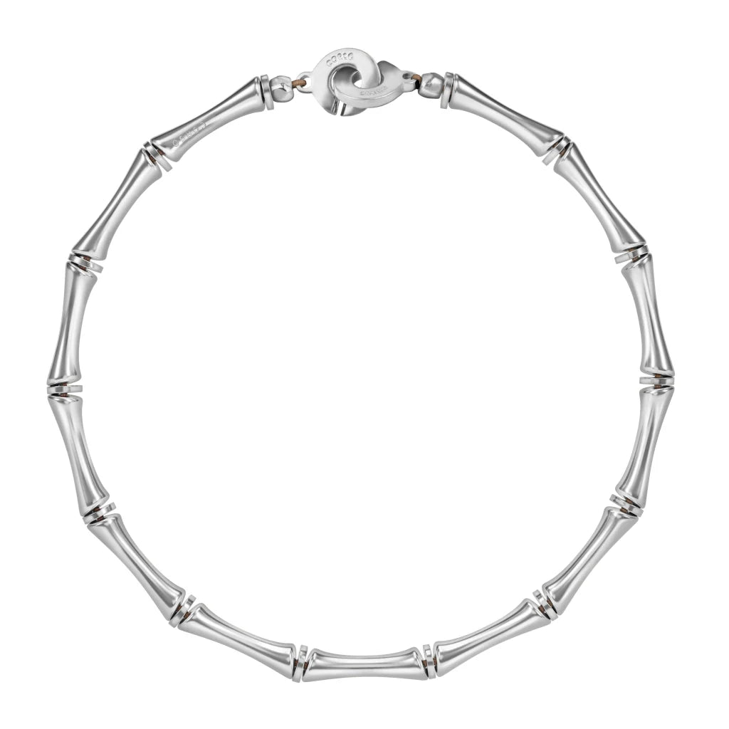 Choker Bañado en Rodio, Cuentas tubulares - Joyería y bisutería fina