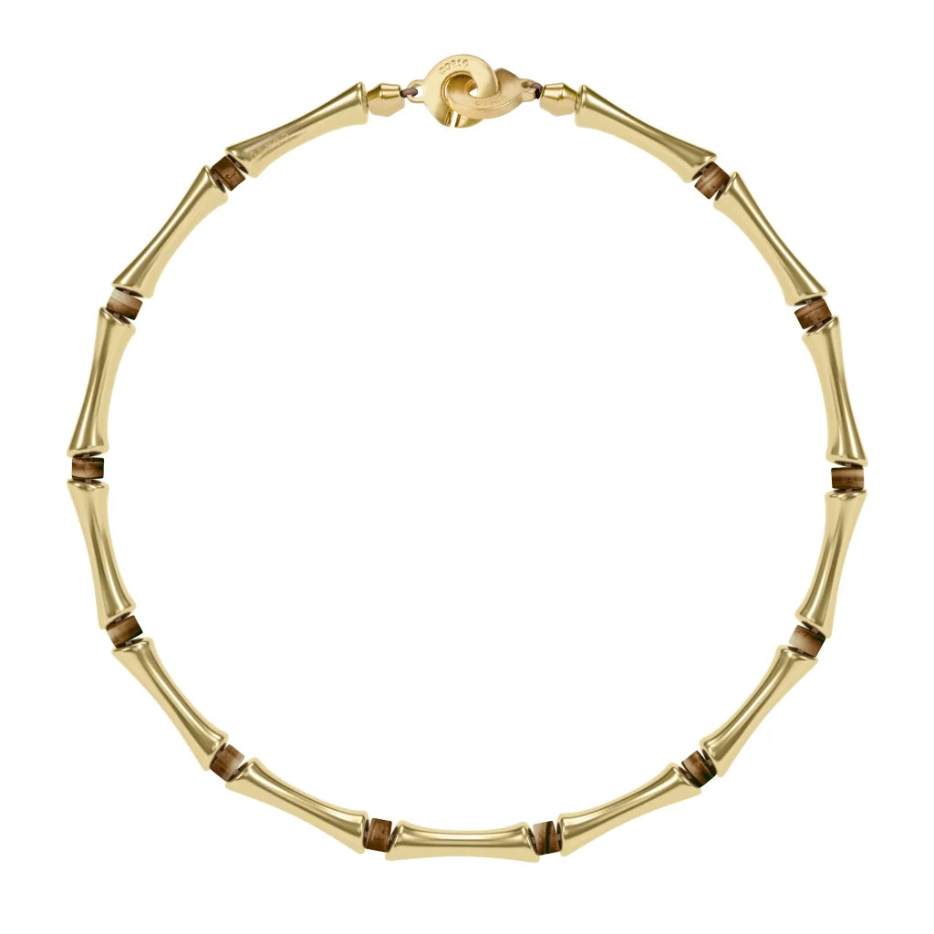 Choker Bañado en oro de 22K, Piedras, Cuentas tubulares - Joyería y bisutería fina
