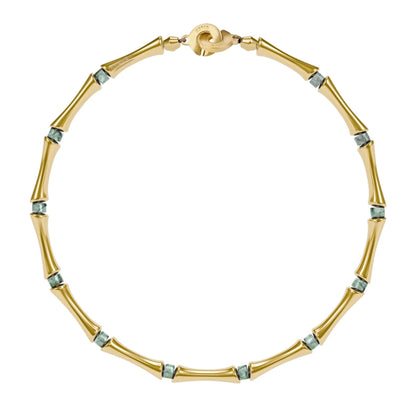 Choker Bañado en oro de 22K, Piedras, Cuentas tubulares - Joyería y bisutería fina