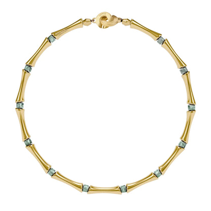 Choker Bañado en oro de 22K, Piedras, Cuentas tubulares - Joyería y bisutería fina