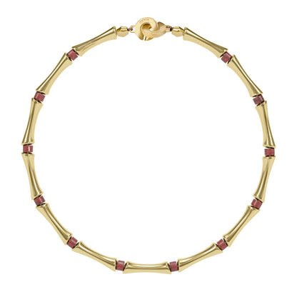 Choker Bañado en oro de 22K, Piedras, Cuentas tubulares - Joyería y bisutería fina