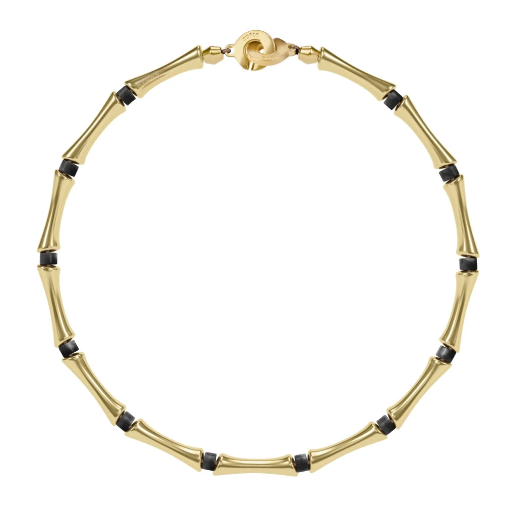 Choker Bañado en oro de 22K, Piedras, Cuentas tubulares - Joyería y bisutería fina