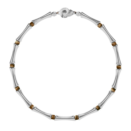 Choker Bañado en Rodio, Piedras, Cuentas tubulares - Joyería y bisutería fina