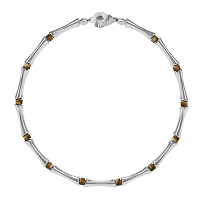 Choker Bañado en Rodio, Piedras, Cuentas tubulares - Joyería y bisutería fina