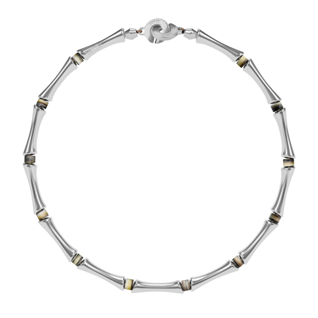 Choker Bañado en Rodio, Piedras, Cuentas tubulares - Joyería y bisutería fina