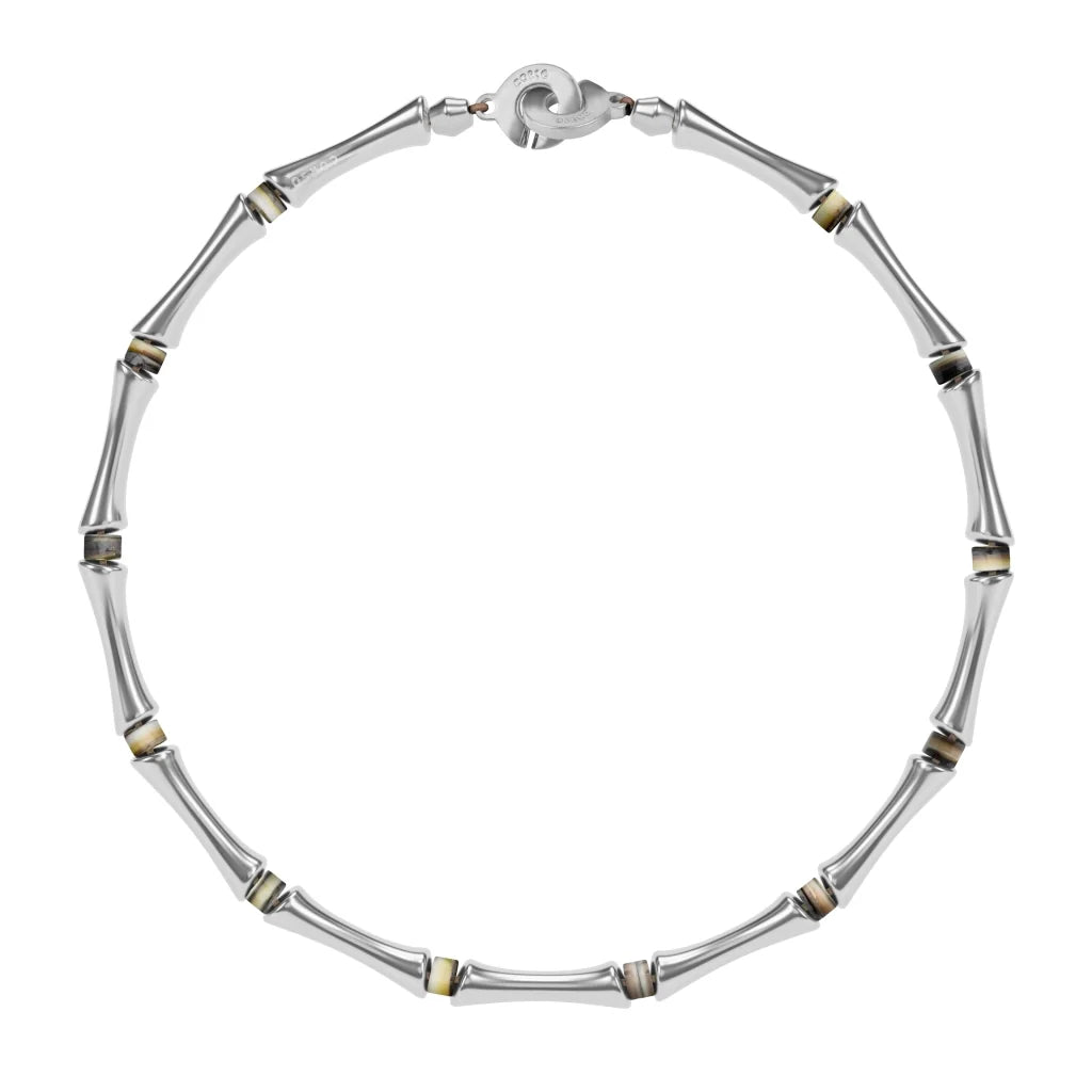 Choker Bañado en Rodio, Piedras, Cuentas tubulares - Joyería y bisutería fina