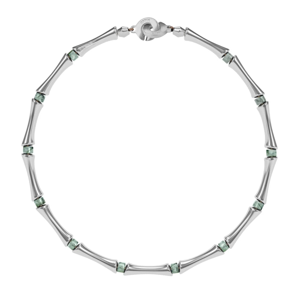 Choker Bañado en Rodio, Piedras, Cuentas tubulares - Joyería y bisutería fina