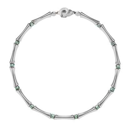 Choker Bañado en Rodio, Piedras, Cuentas tubulares - Joyería y bisutería fina