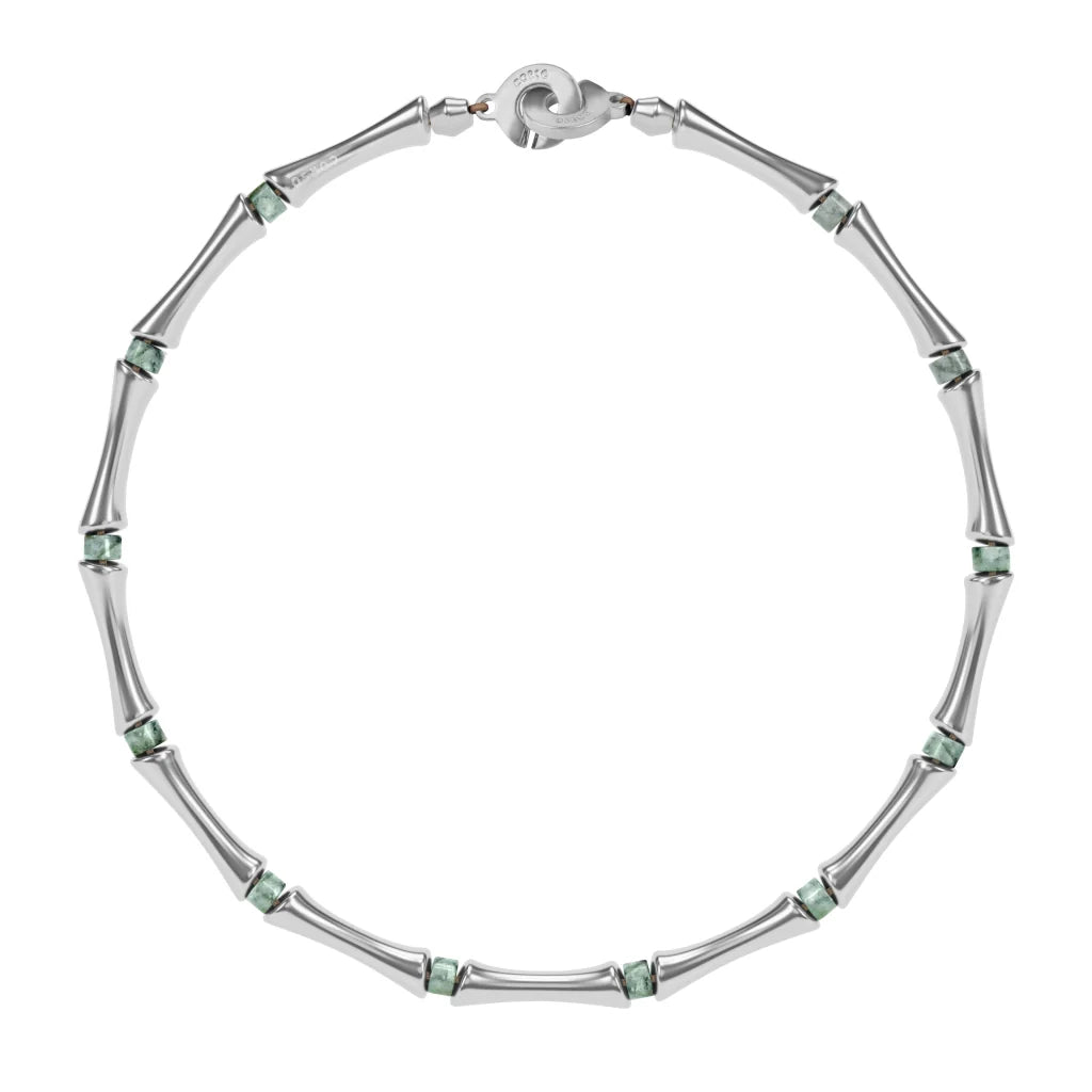 Choker Bañado en Rodio, Piedras, Cuentas tubulares - Joyería y bisutería fina