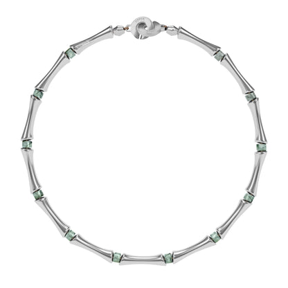 Choker Bañado en Rodio, Piedras, Cuentas tubulares - Joyería y bisutería fina