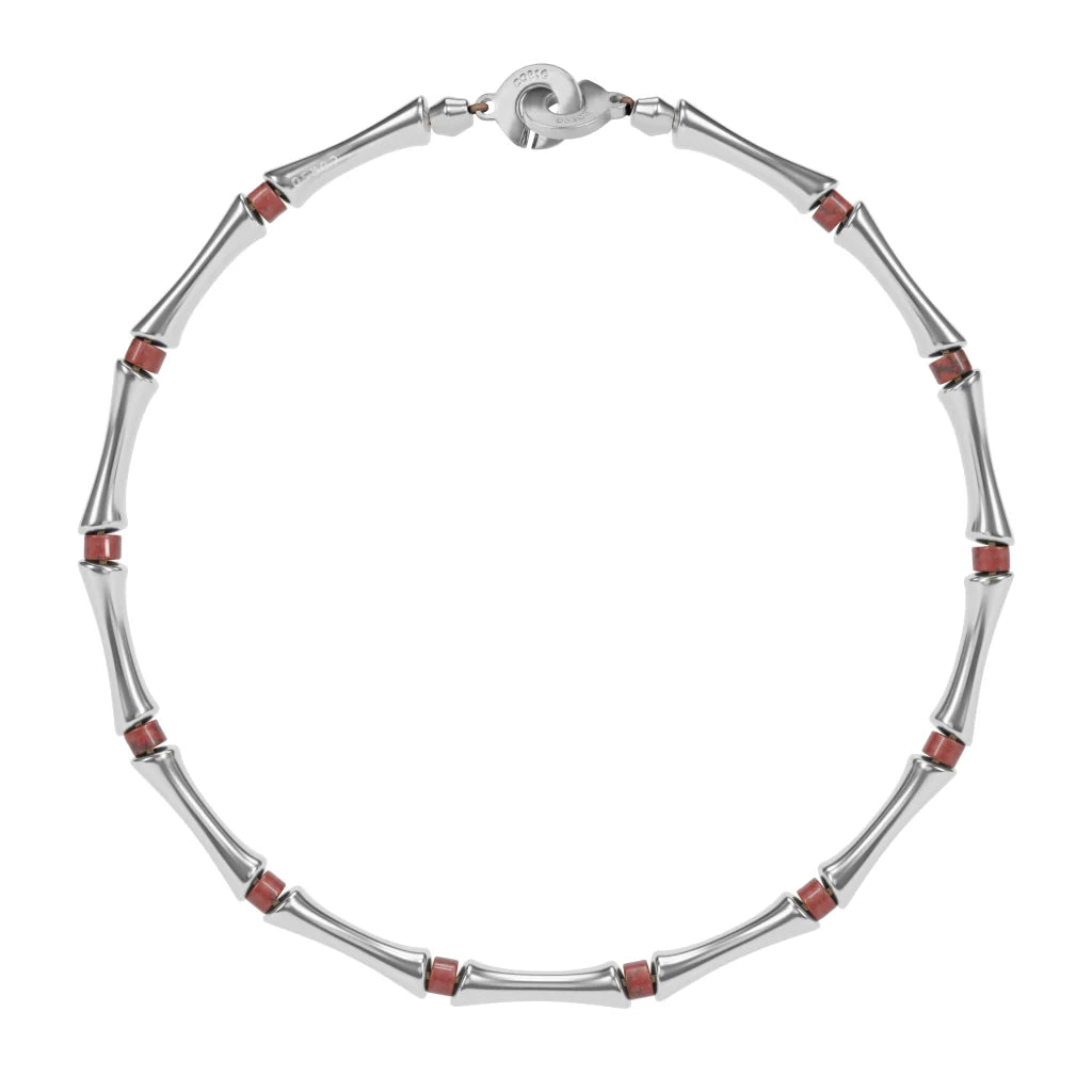 Choker Bañado en Rodio, Piedras, Cuentas tubulares - Joyería y bisutería fina