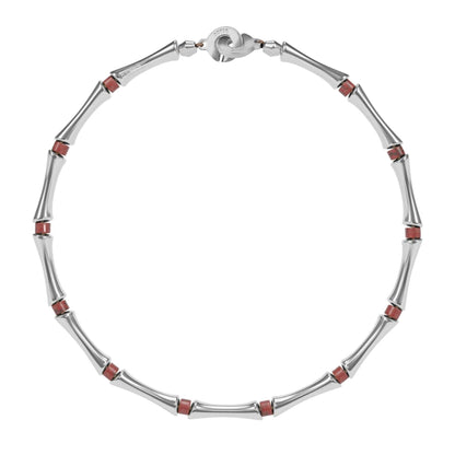 Choker Bañado en Rodio, Piedras, Cuentas tubulares - Joyería y bisutería fina