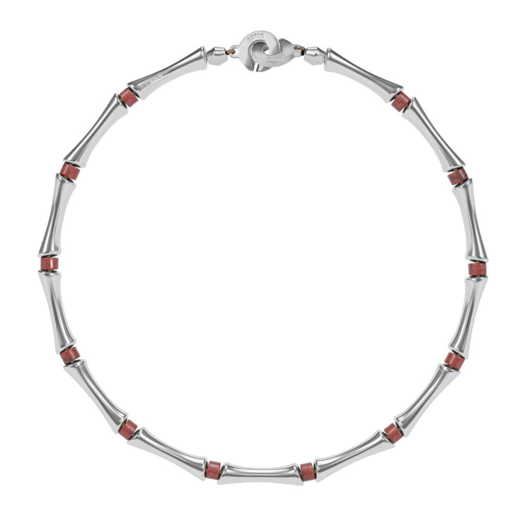 Choker Bañado en Rodio, Piedras, Cuentas tubulares - Joyería y bisutería fina