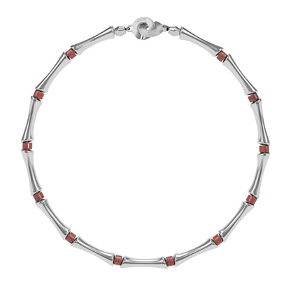 Choker Bañado en Rodio, Piedras, Cuentas tubulares - Joyería y bisutería fina