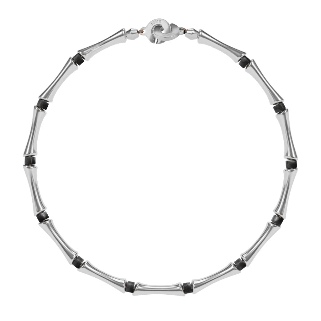 Choker Bañado en Rodio, Piedras, Cuentas tubulares - Joyería y bisutería fina
