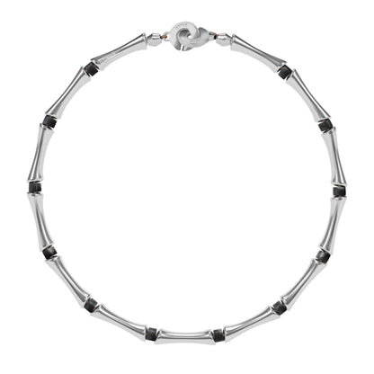 Choker Bañado en Rodio, Piedras, Cuentas tubulares - Joyería y bisutería fina