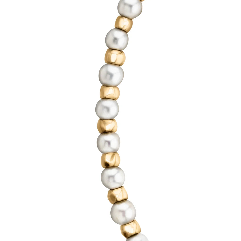 Collar baño en Oro 22K, perlas, cadena - Joyería y bisutería fina