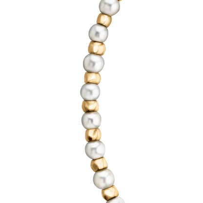 Collar baño en Oro 22K, perlas, cadena - Joyería y bisutería fina