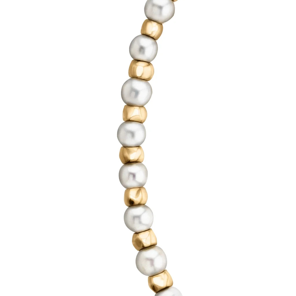 Collar baño en Oro 22K, perlas, cadena - Joyería y bisutería fina