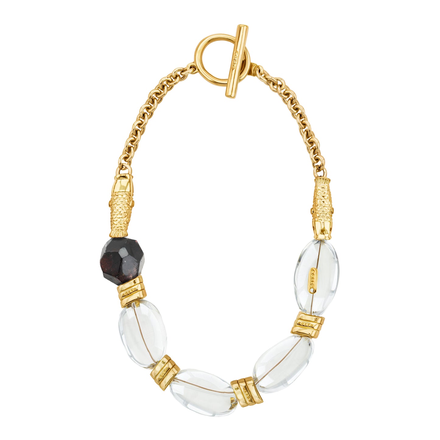 Biwa Granate Gold Choker