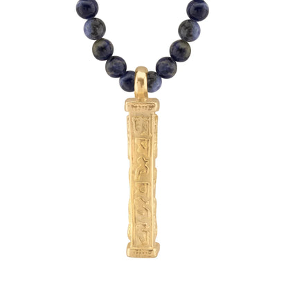 Collar de 41cm con piedras 6mm, con mini esferas y dije de caja de oración tibetana en baño de oro de 22K - Joyería y bisutería fina