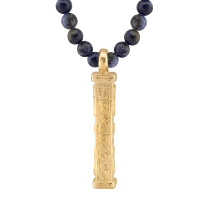Collar de 41cm con piedras 6mm, con mini esferas y dije de caja de oración tibetana en baño de oro de 22K - Joyería y bisutería fina