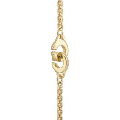 Collar de 36cm, con piedras de 6mm, con cadena y dije de ojo en terminado de acero anticado en baño de oro de 22K - Joyería y bisutería fina