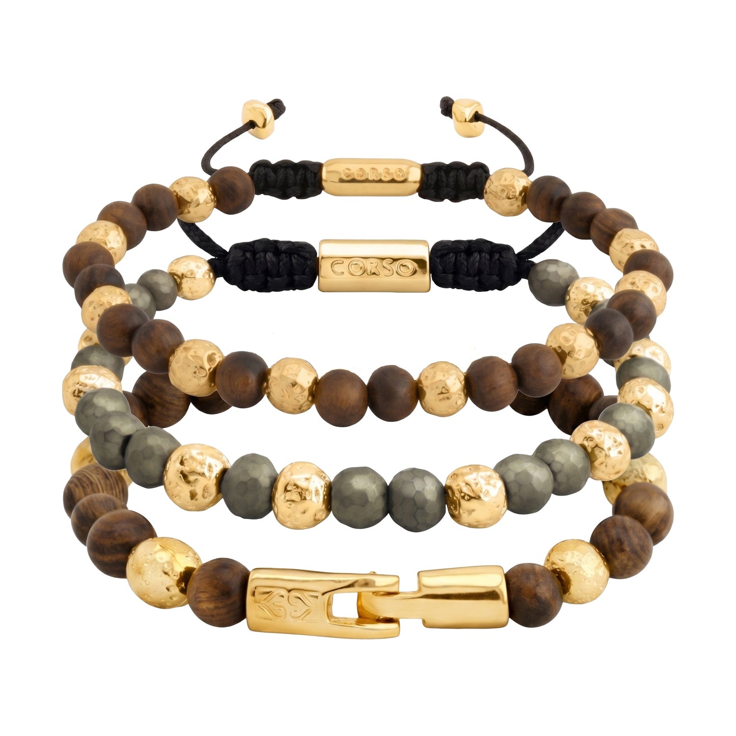 Stack Faceted Gold