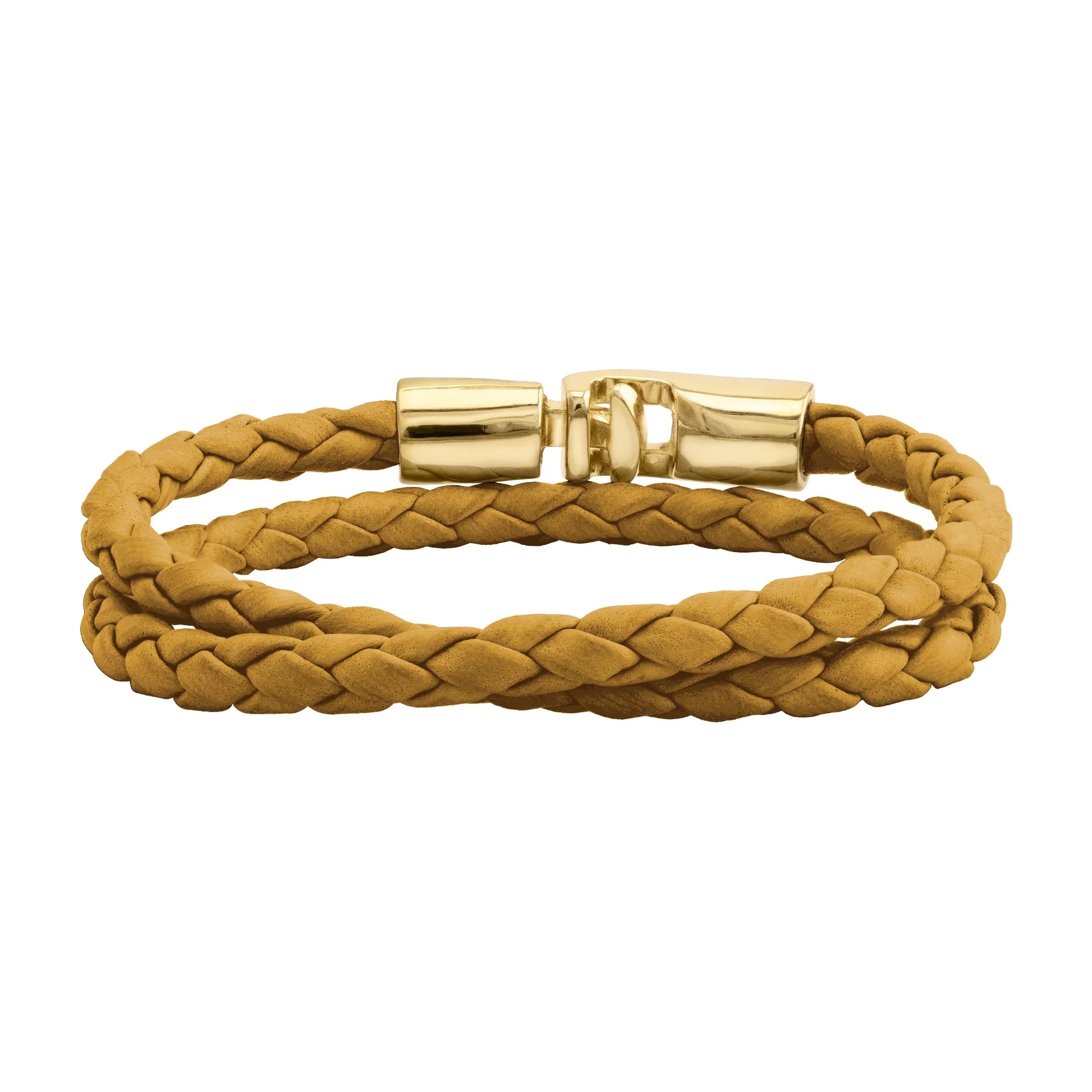 Pulsera En baño de Oro 22K, Piel natural de borrego, Doble vuelta - Joyería y bisutería fina