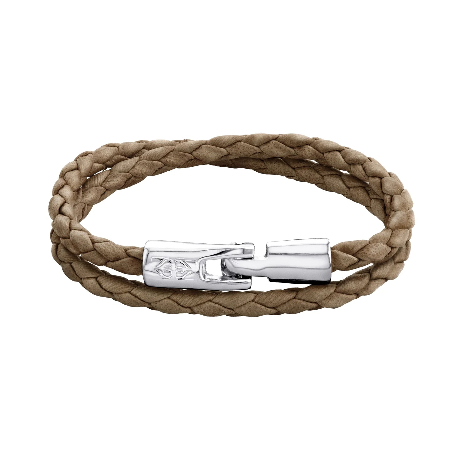 Pulsera En baño de rodio, Piel natural de borrego, Doble vuelta - Joyería y bisutería fina