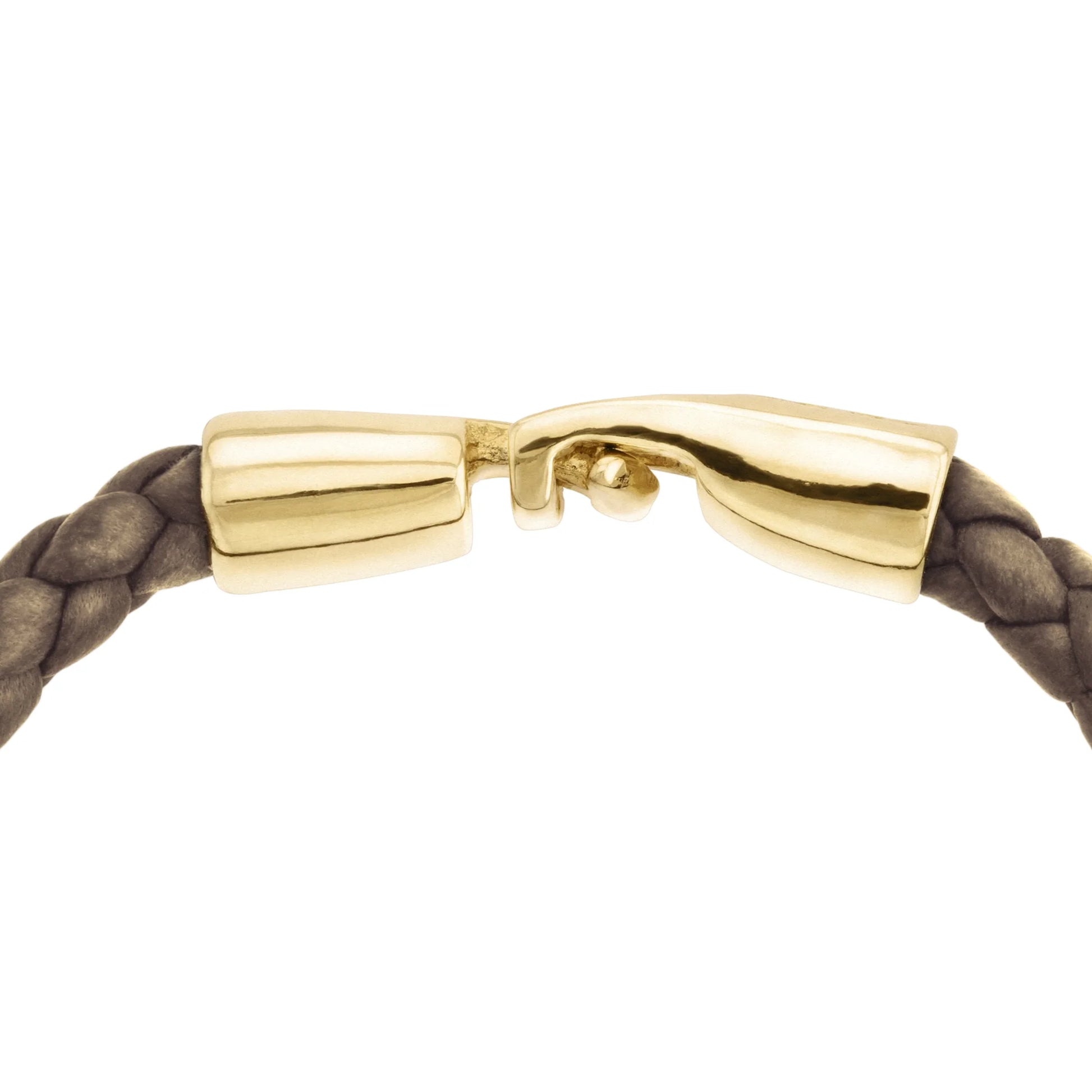 Pulsera en baño de Oro 22K, Piel natural de Borrego, Trenzado - Joyería y bisutería fina