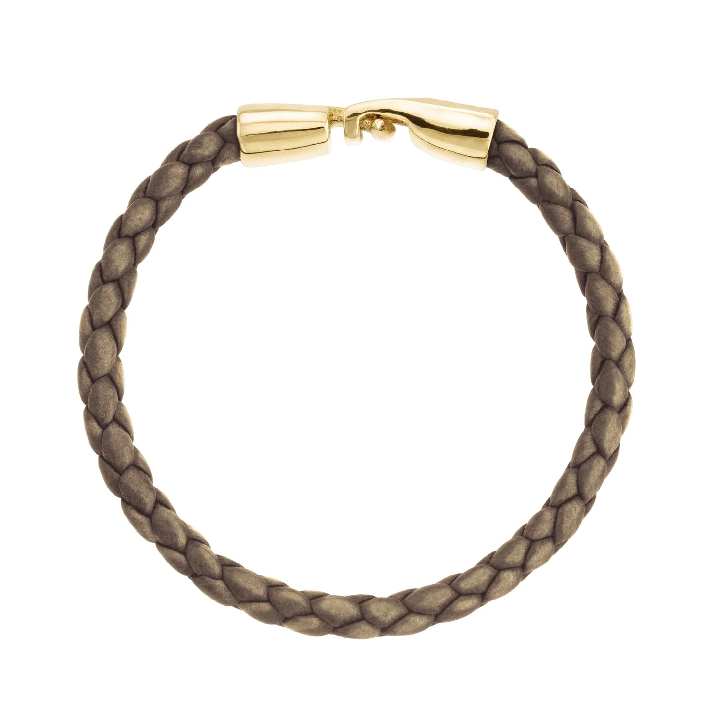 Pulsera en baño de Oro 22K, Piel natural de Borrego, Trenzado - Joyería y bisutería fina