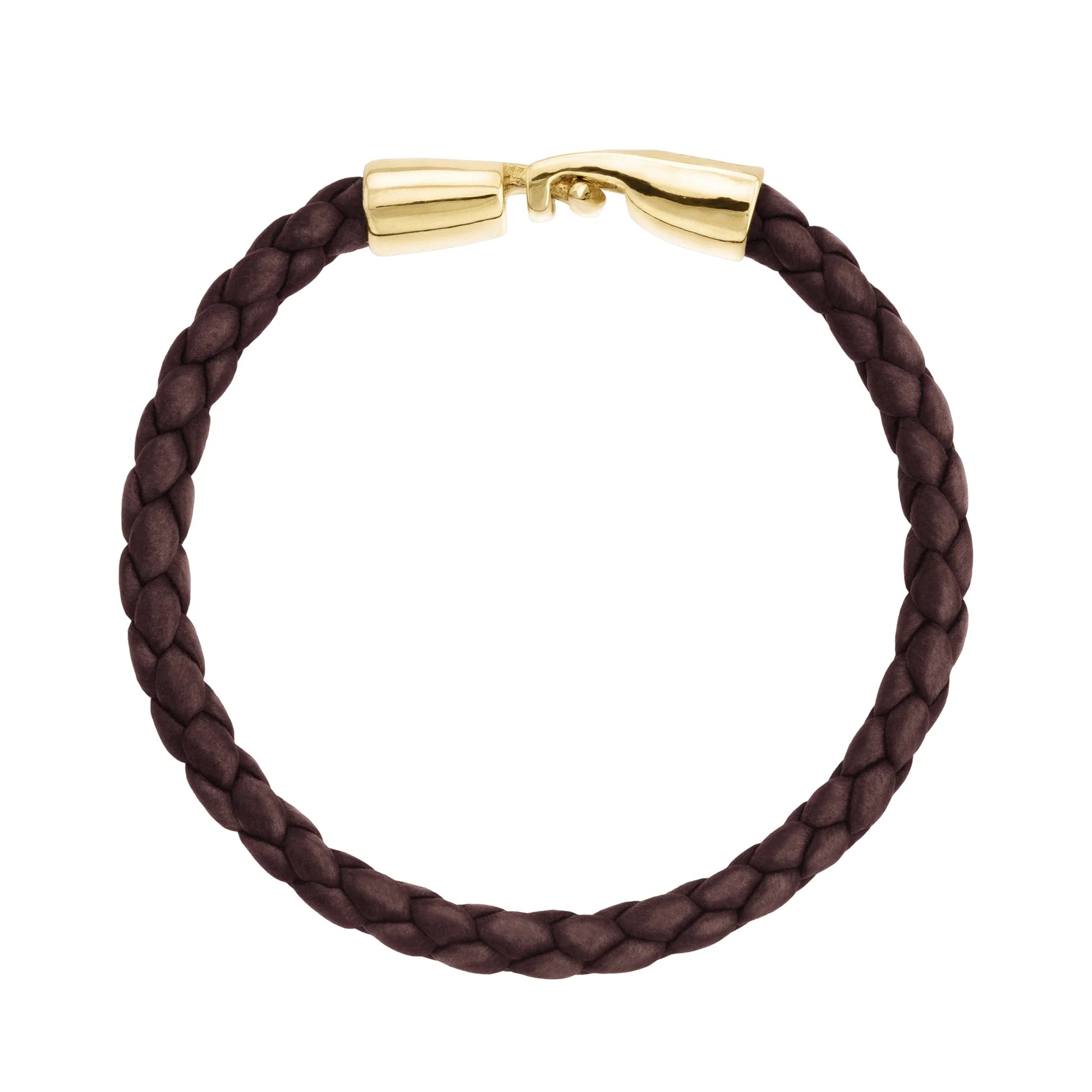 Pulsera en baño de Oro 22K, Piel natural de Borrego, Trenzado - Joyería y bisutería fina