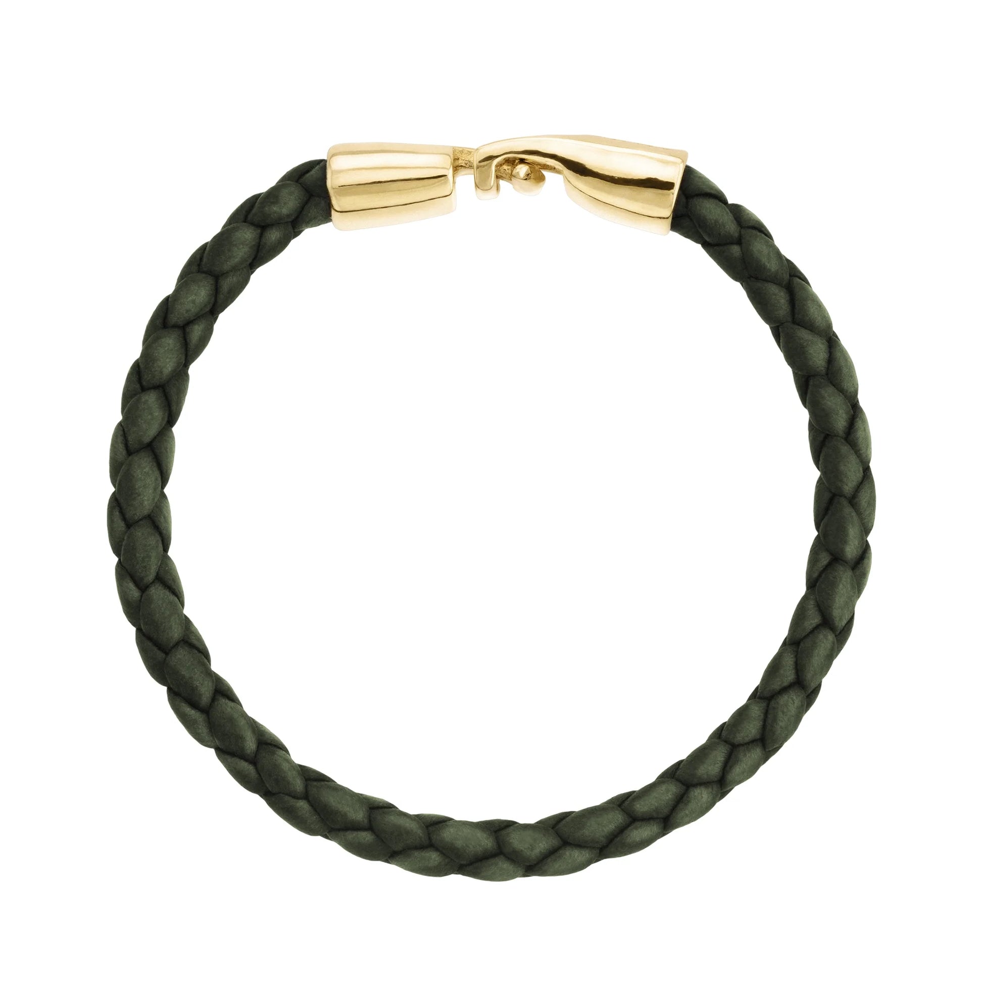 Pulsera en baño de Oro 22K, Piel natural de Borrego, Trenzado - Joyería y bisutería fina