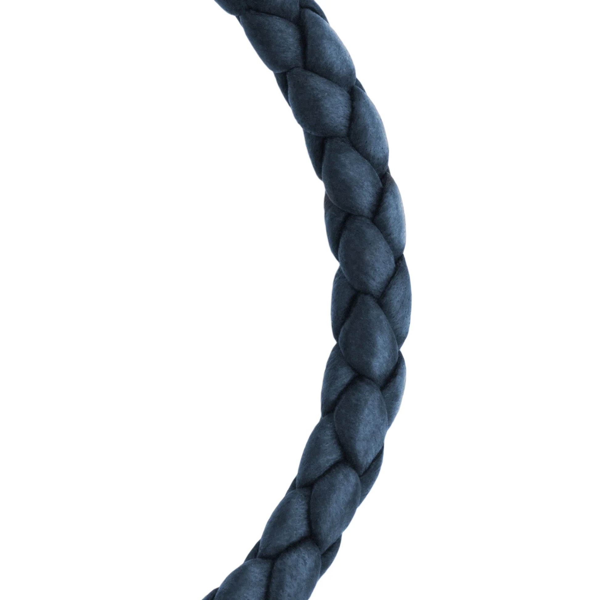 Pulsera en baño de Rodio, Piel natural de Borrego, Trenzado - Joyería y bisutería fina
