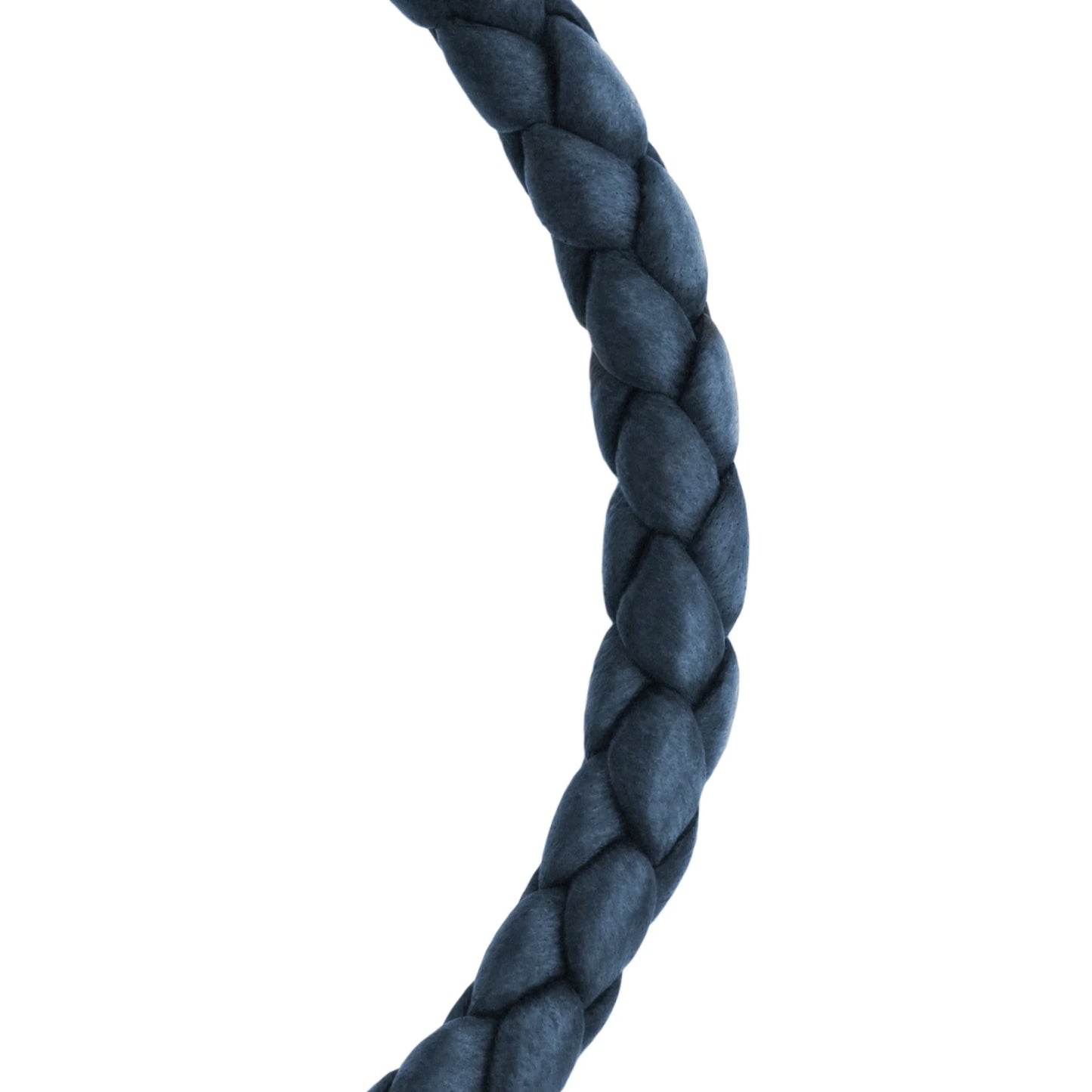 Pulsera en baño de Rodio, Piel natural de Borrego, Trenzado - Joyería y bisutería fina