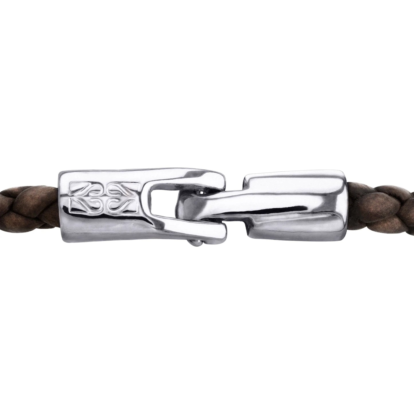 Pulsera en baño de Rodio, Piel natural de Borrego, Trenzado - Joyería y bisutería fina